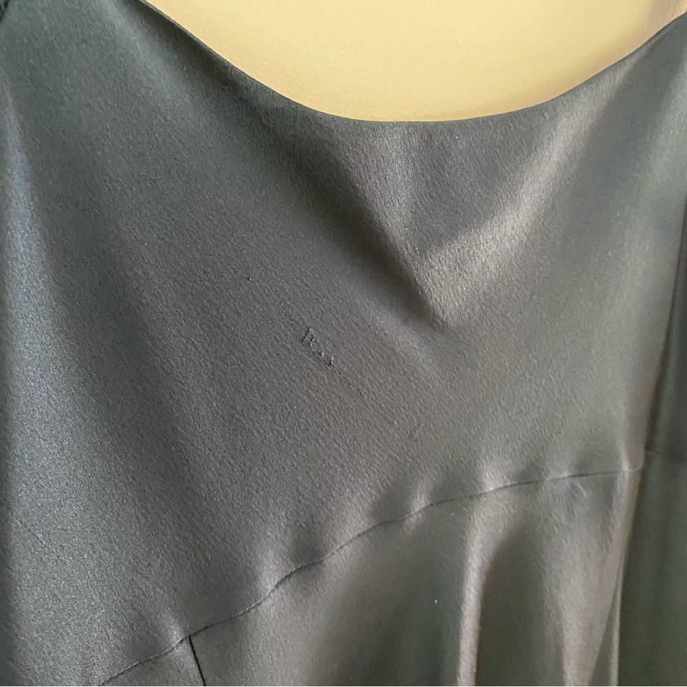 Ann Taylor Cobalt Blue Silk Flowy‎ Sleeveless Ruched Formal Midi Dress Size 8 - Picture 7 of 7